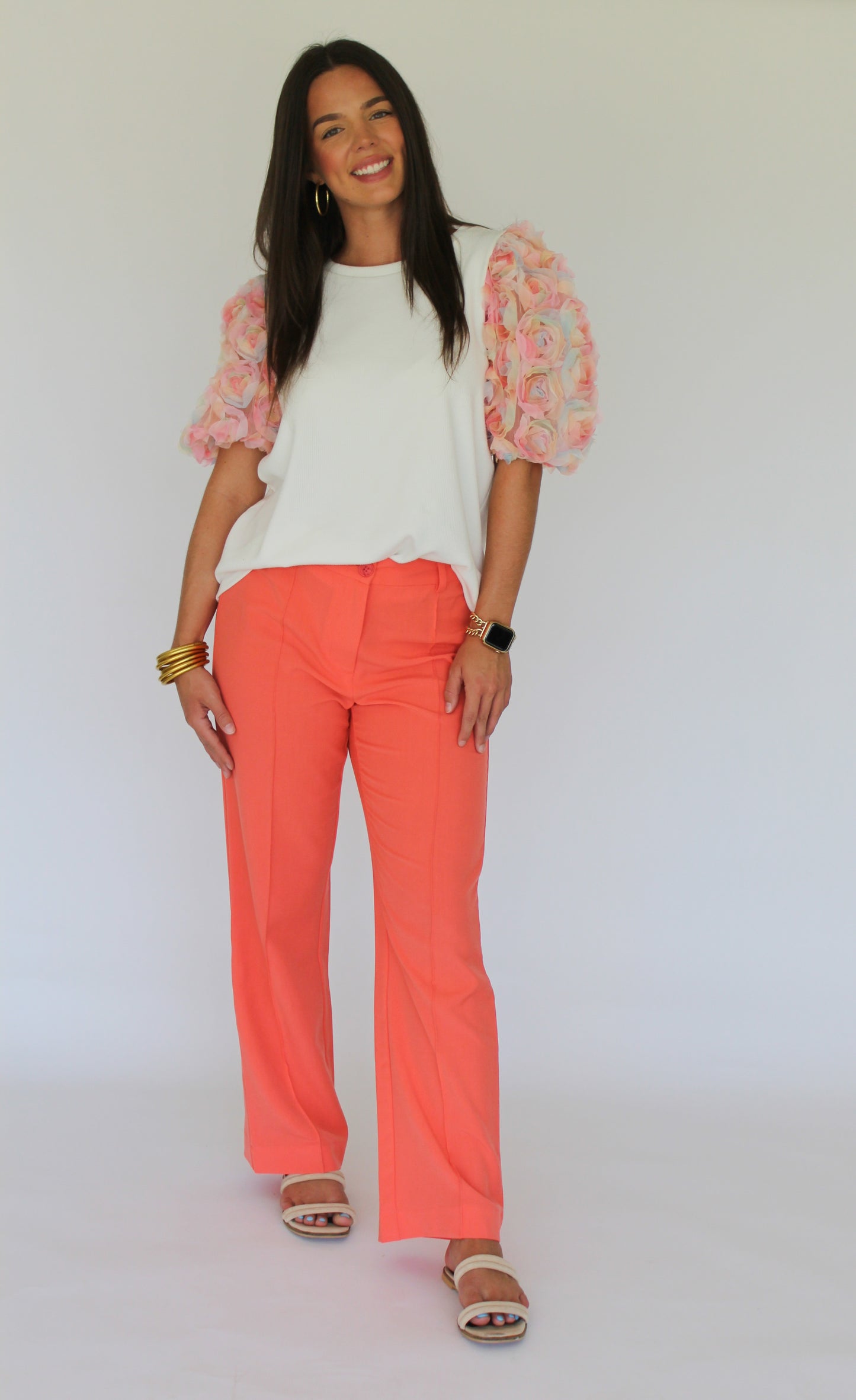 Count Me In Flare Pants- Tangerine