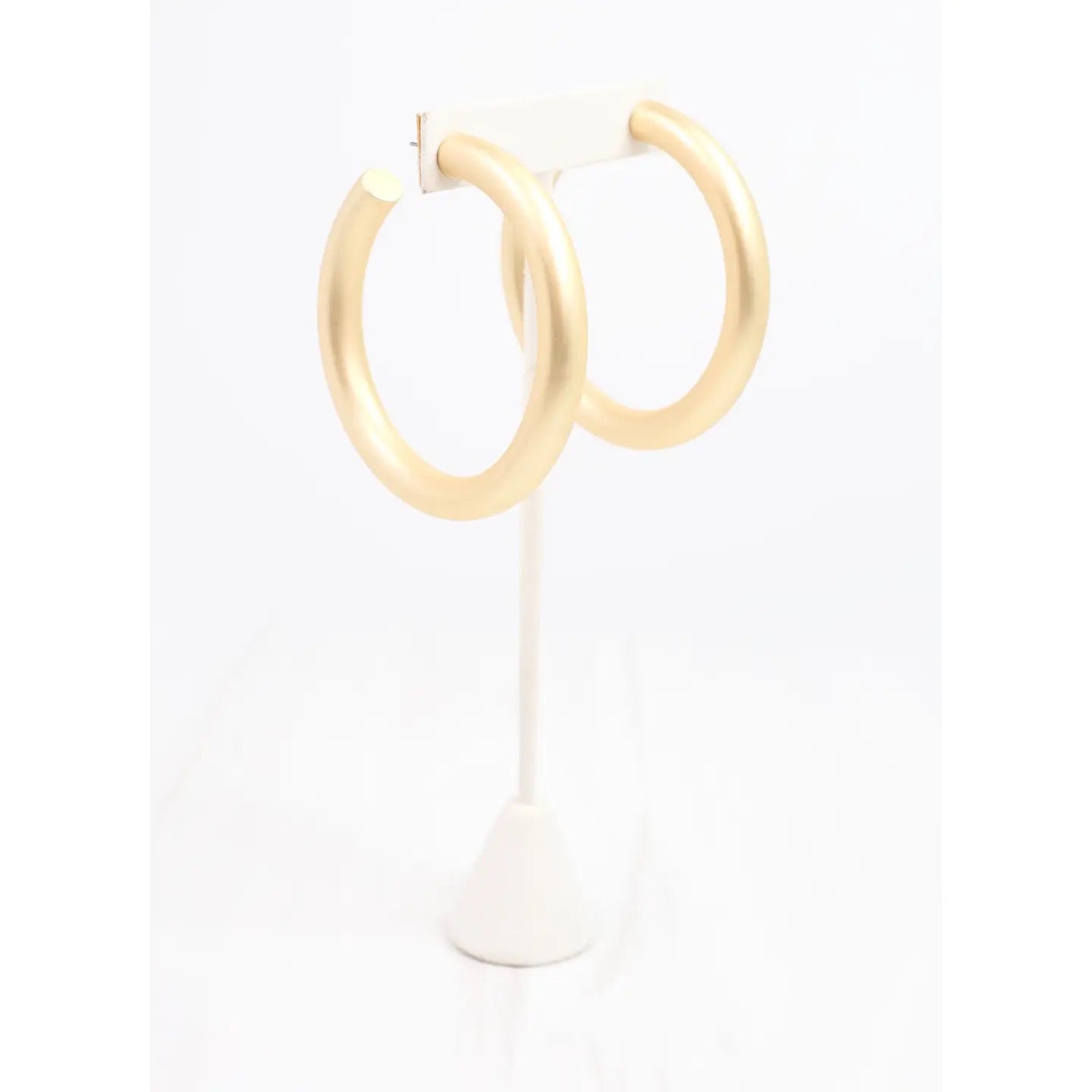 Chantell Hoop Earrings-Matte Gold