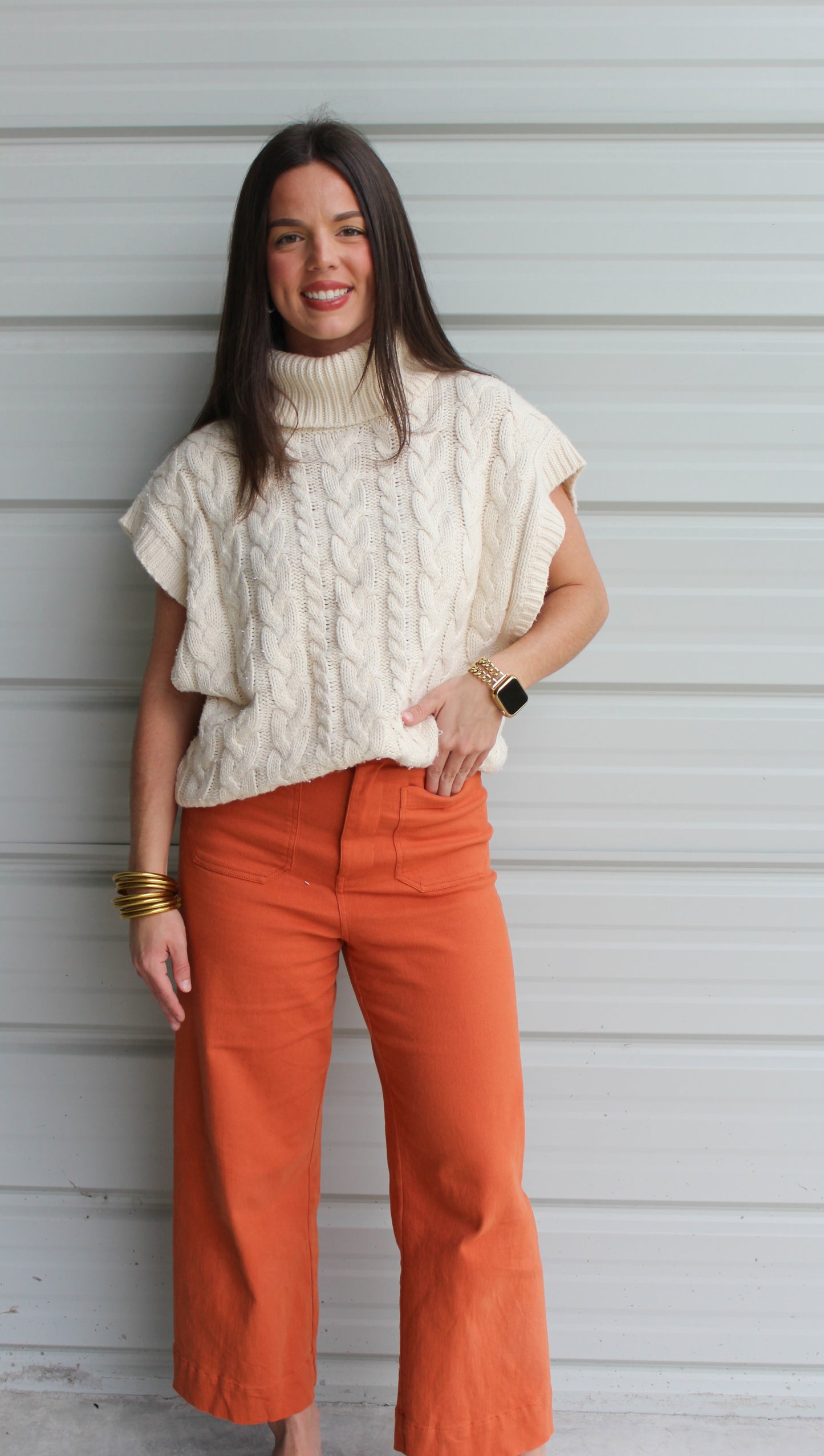 Wrenley Wide Leg Pant-Clay