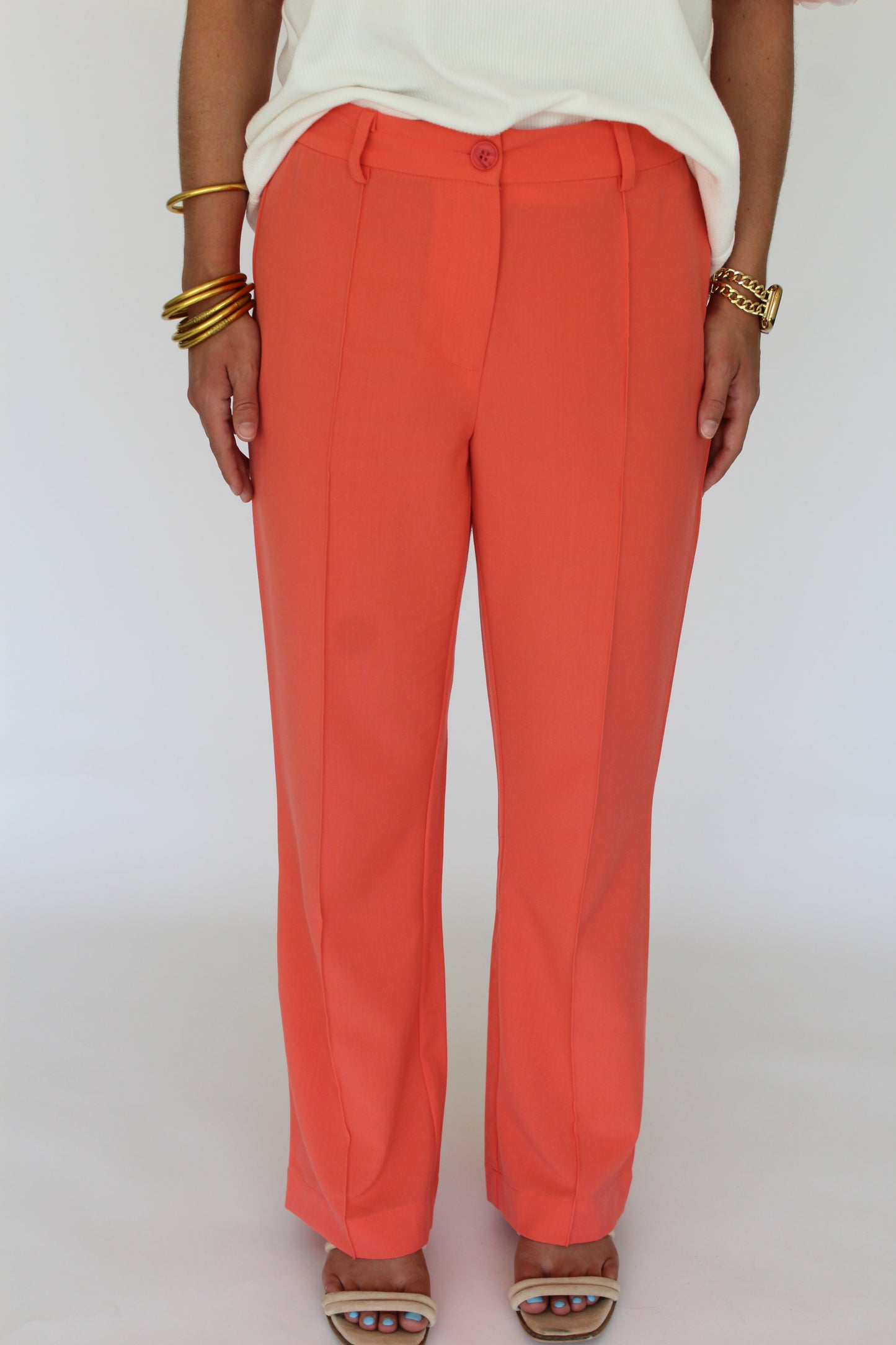 Count Me In Flare Pants- Tangerine