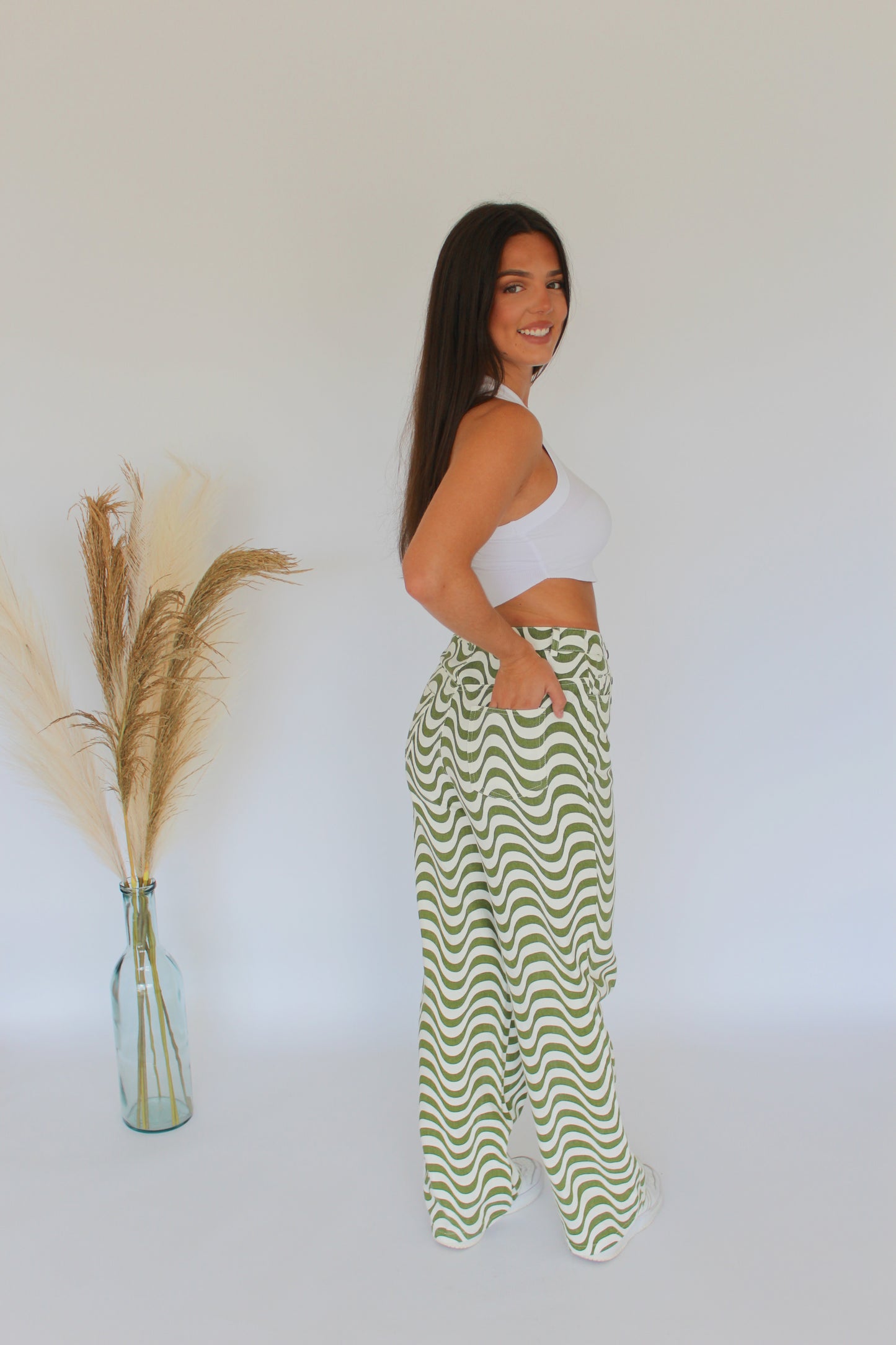 Let's Get Groovy Pants- Olive