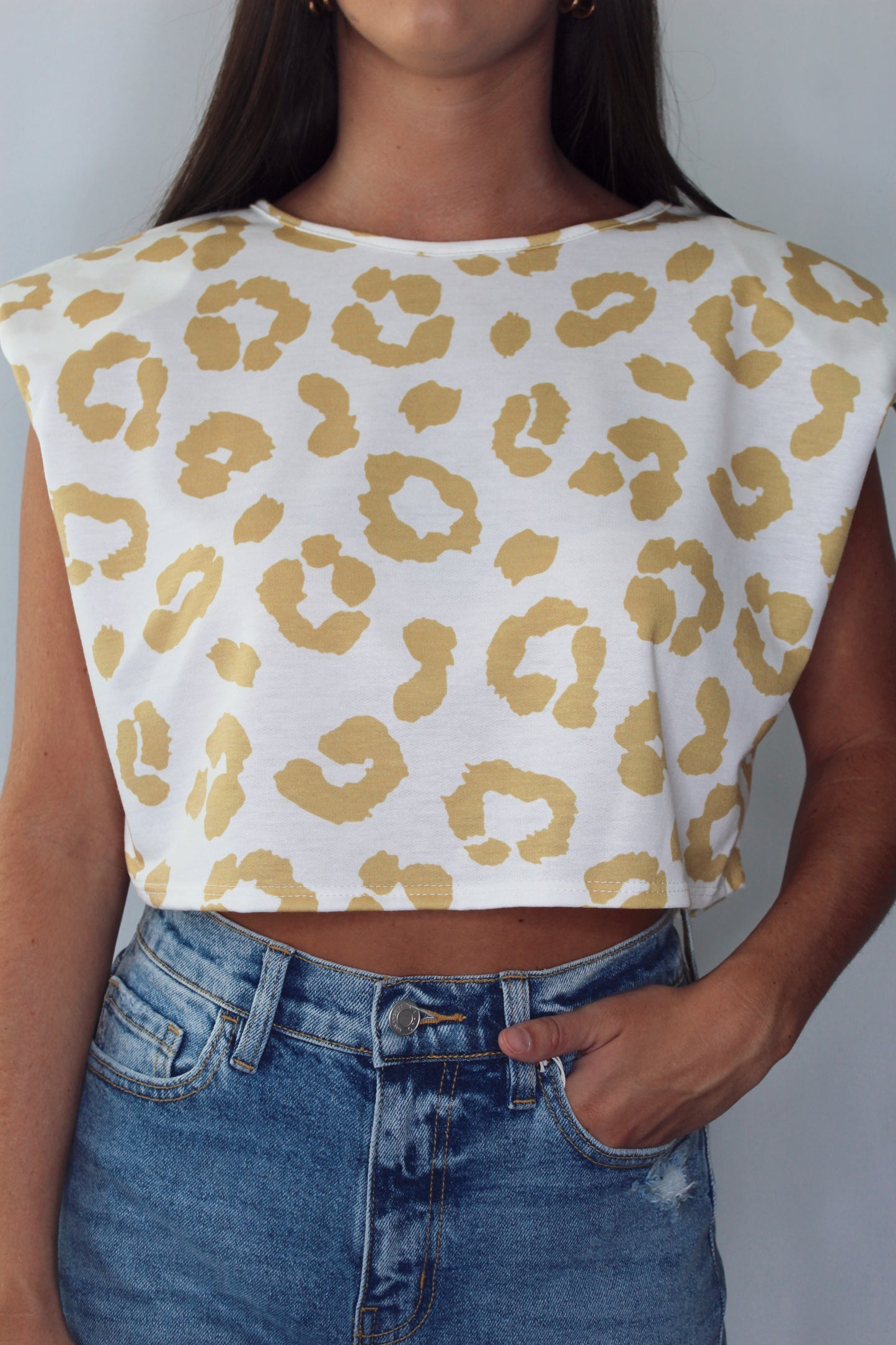 Wild About You Crop Top- Ivory/Yellow