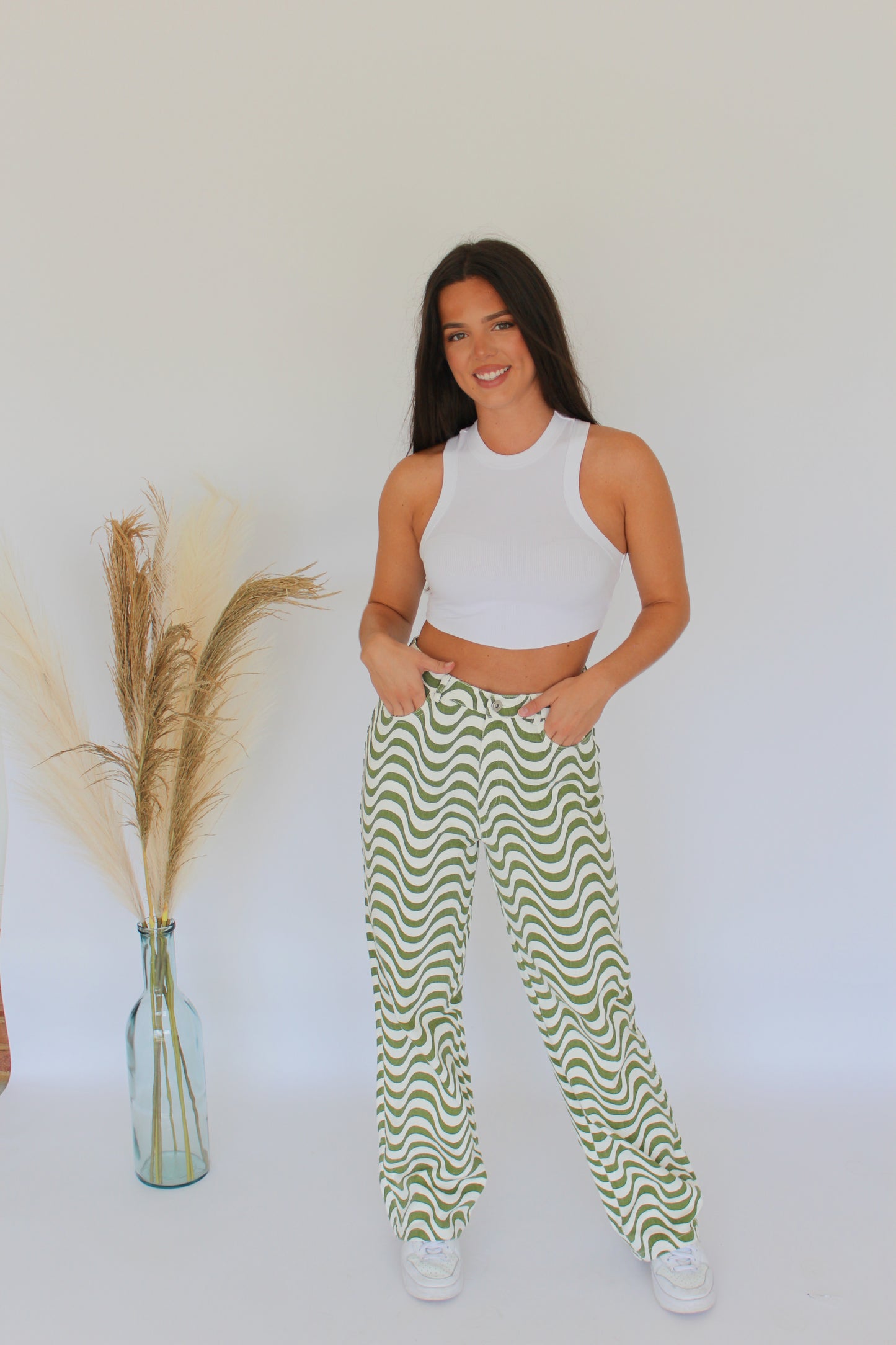 Let's Get Groovy Pants- Olive