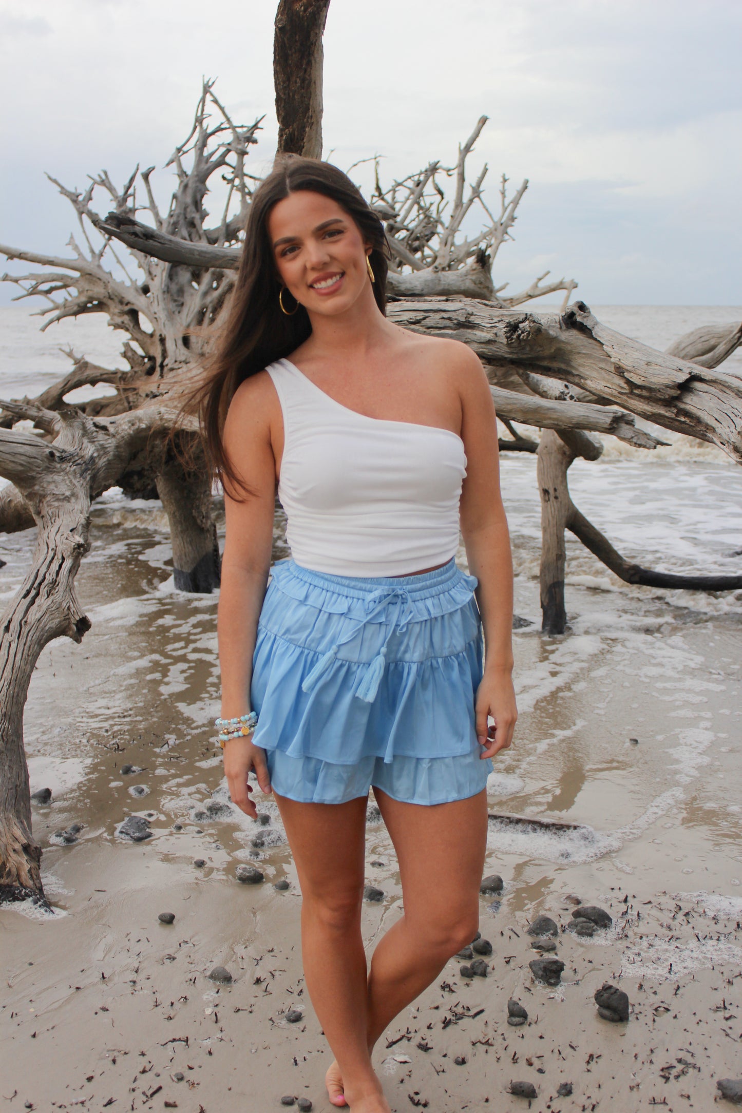 On The Way Skort-Baby Blue