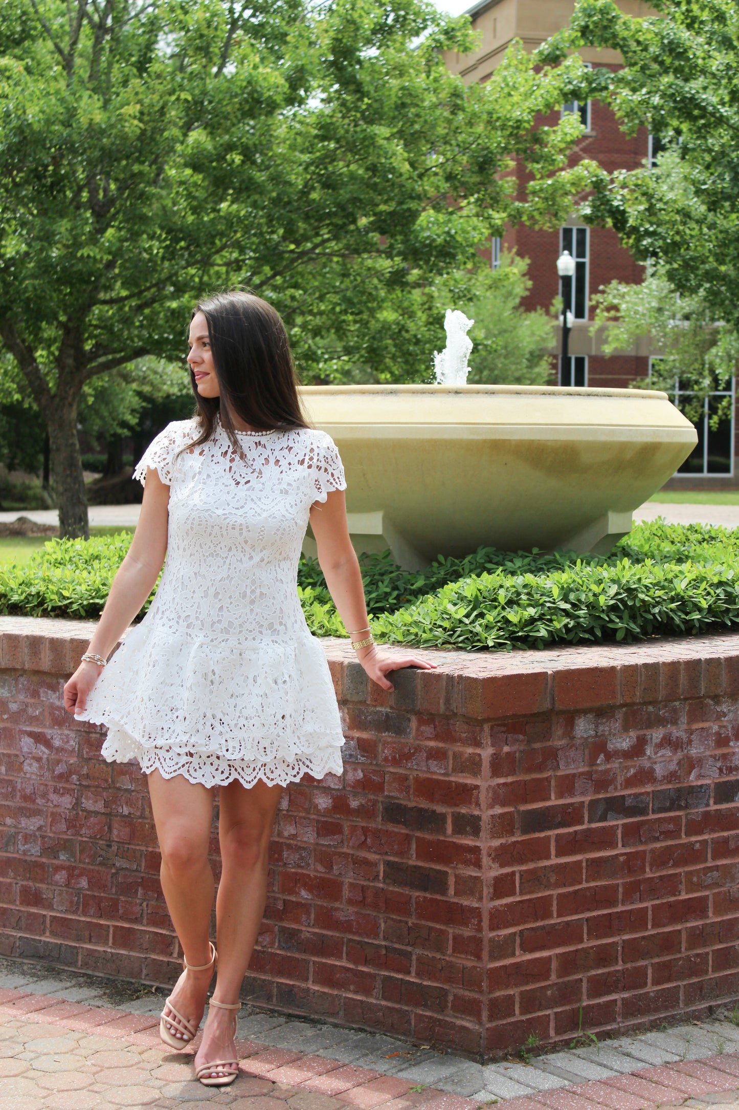 Nova Lace Dress- White