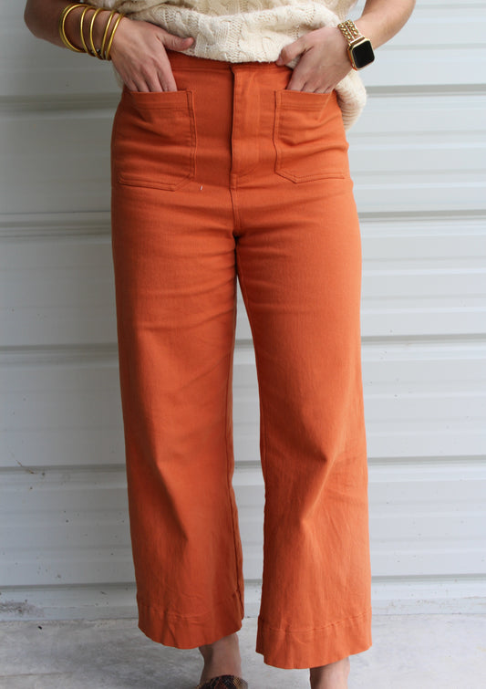 Wrenley Wide Leg Pant-Clay