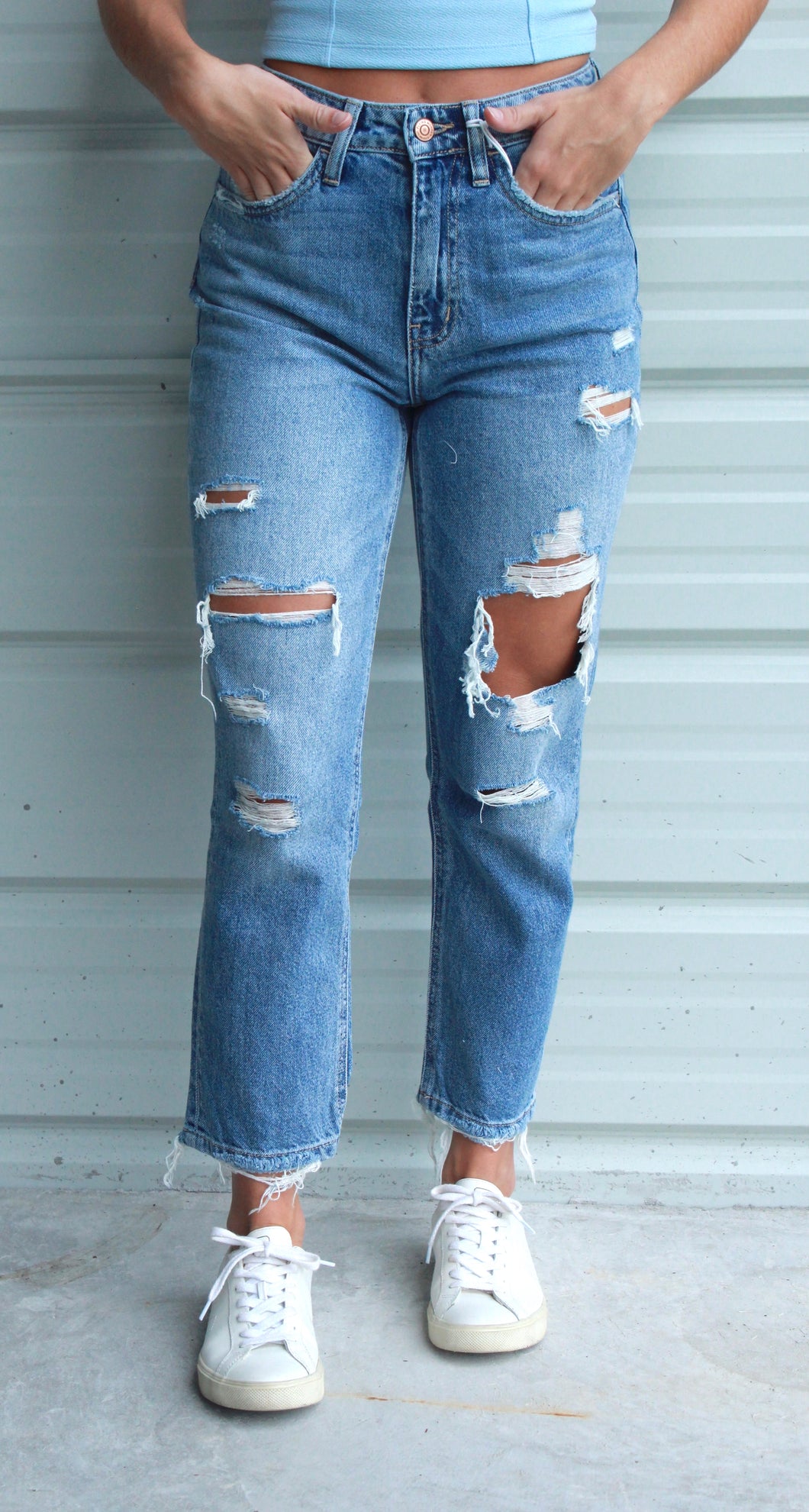 Embry Distressed Mom Jeans