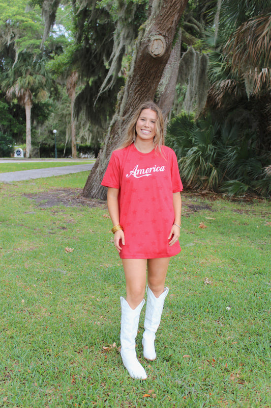 All American Tshirt- Red